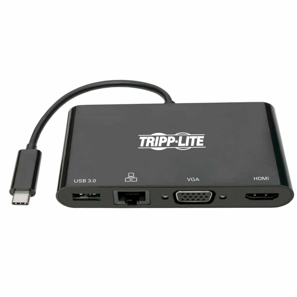 Eaton USB-C 4K HDMI, VGA, USB-A, GbE, HDCP kelių prievadų adapteris U444-06N-HV4GUB juodas