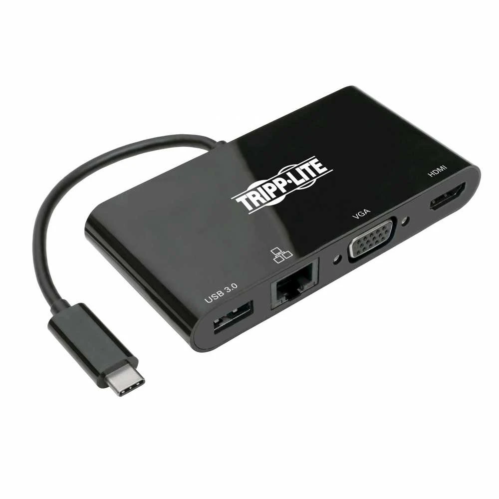 Eaton USB-C 4K HDMI, VGA, USB-A, GbE, HDCP kelių prievadų adapteris U444-06N-HV4GUB juodas