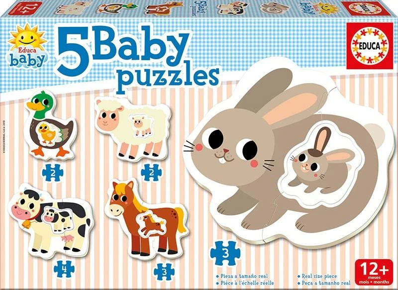 Pirmoji dėlionė EDUCA Baby Fermos gyvūnai ir jų mažyliai 17574