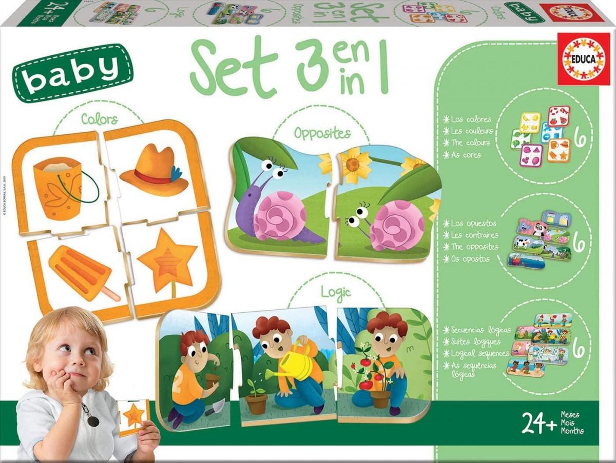 Educa 3 dėlionės BABY SET 3 in 1 2-4 metų
