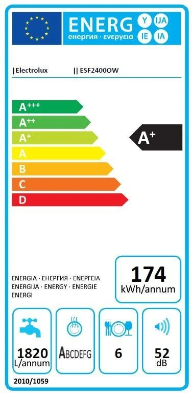 Indaplovė Electrolux ESF2400OW