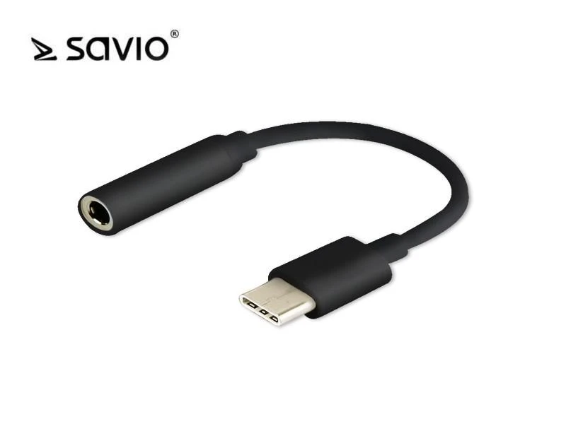 Garso Adapteris - Savio USB 3.1 C į 3.5 mm, Juodas