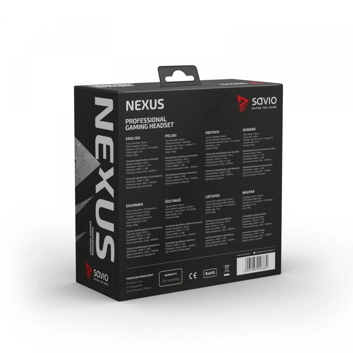 Ausinės Savio Nexus juoda