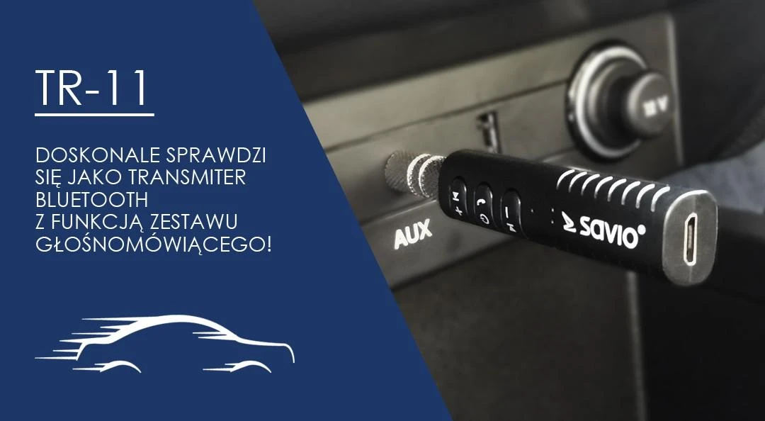 Savio Bluetooth adapteris automobilio AUX jungtyje
