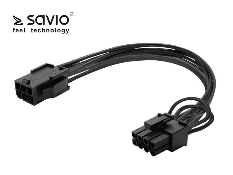 Savio Maitinimo kabelis 6 kontaktų - 8 kontaktų (6+2) PCI Express, AK-49