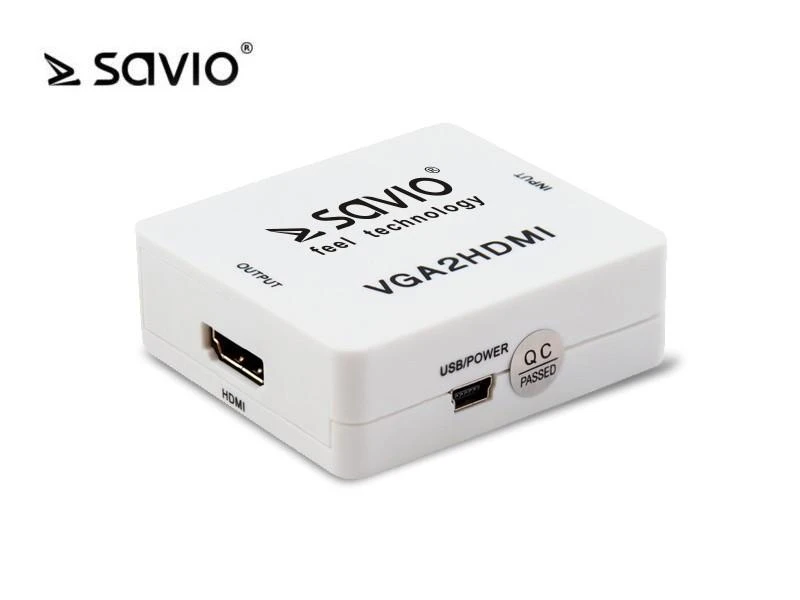 Savio VGA – HDMI Full HD | 1080p 60Hz keitiklis| Adapteriai