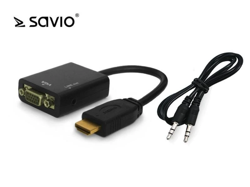Savio CL-23 VGA į HDMI adapteris su audio laidu