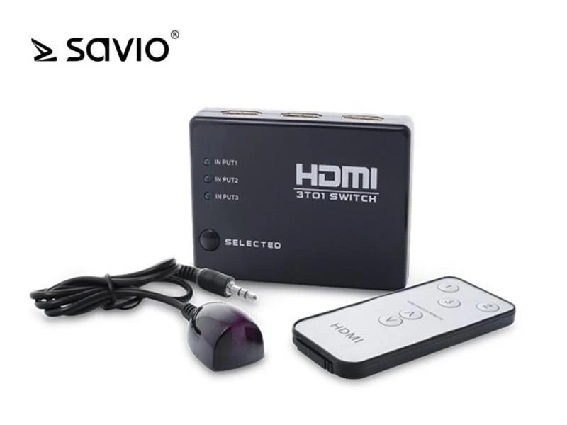Savio HDMI perjungiklis su nuotolinio valdymo pulteliu