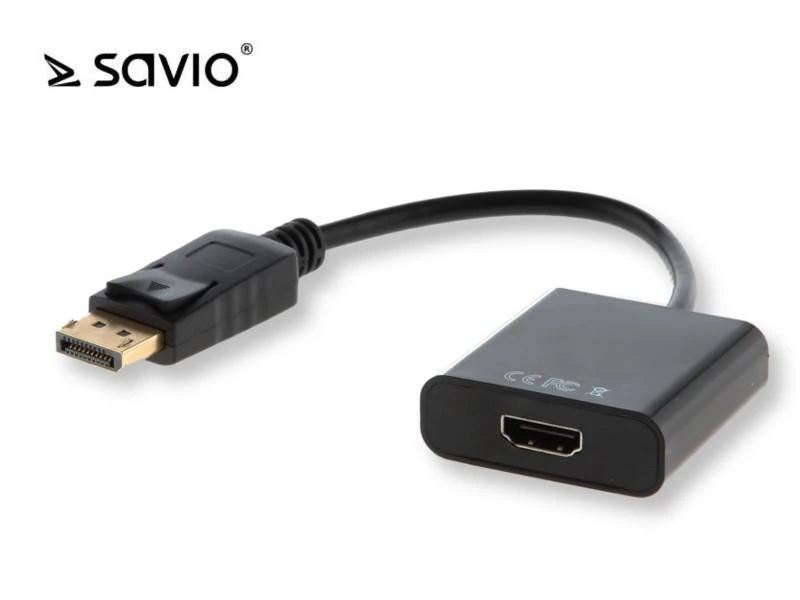 DisplayPort Adapteris - Savio CL-55 - 0,2 m HDMI A Tipo (Standartinis) Juodas