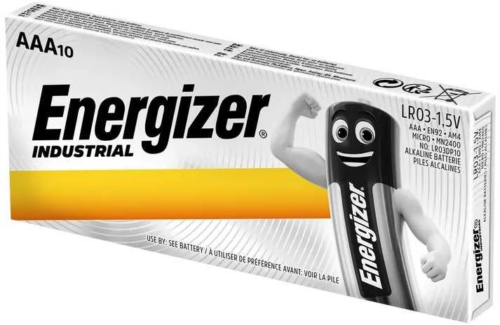 Energizer Industrial LR03 AAA Alkaline Elementai 10 Vnt