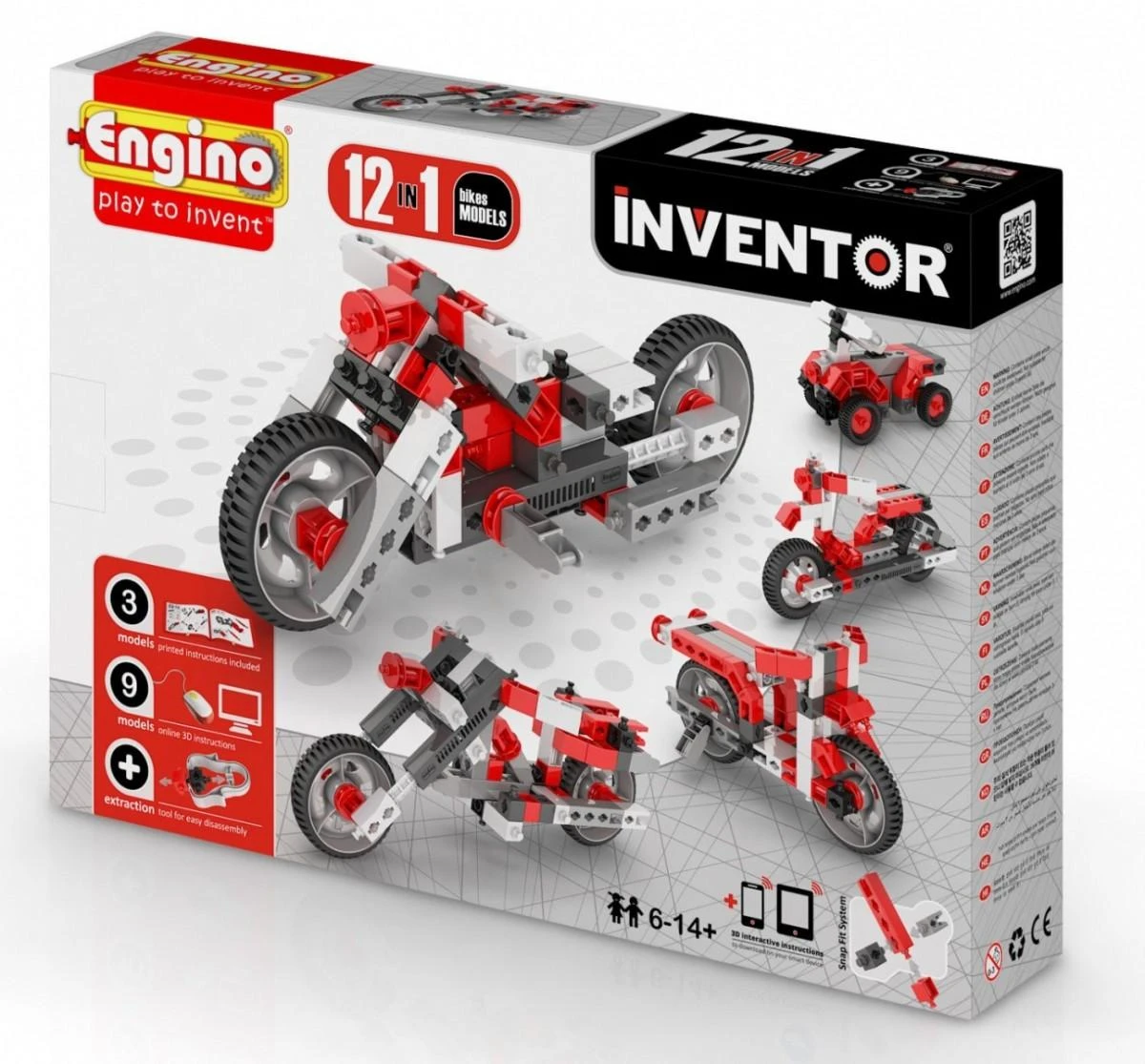 „Engino 12-in-1“ trinkelių rinkinys, 12 motociklų modelių (1232)