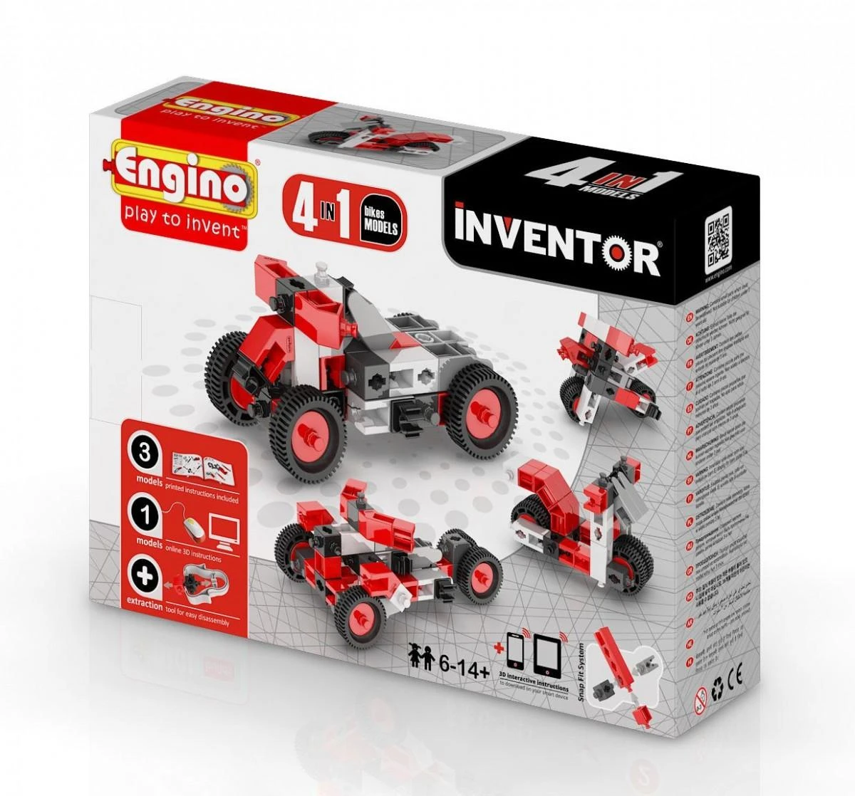 Konstruktorius Engino Inventor „Keturračiai ir motociklai“, 4 modeliai