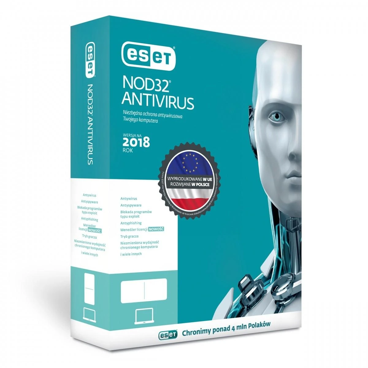 ESET NOD32 Antivirus BOX 1 - desktop - licencja na rok