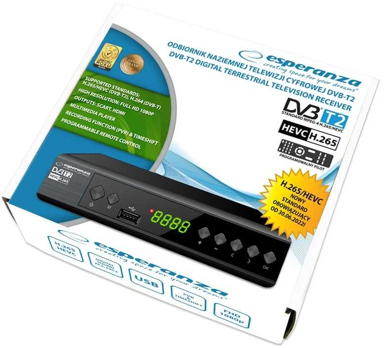 „EV111P Esperanza“ skaitmeninis imtuvas / dekoderis DVB-T2 H.265 / HEVC EV111P