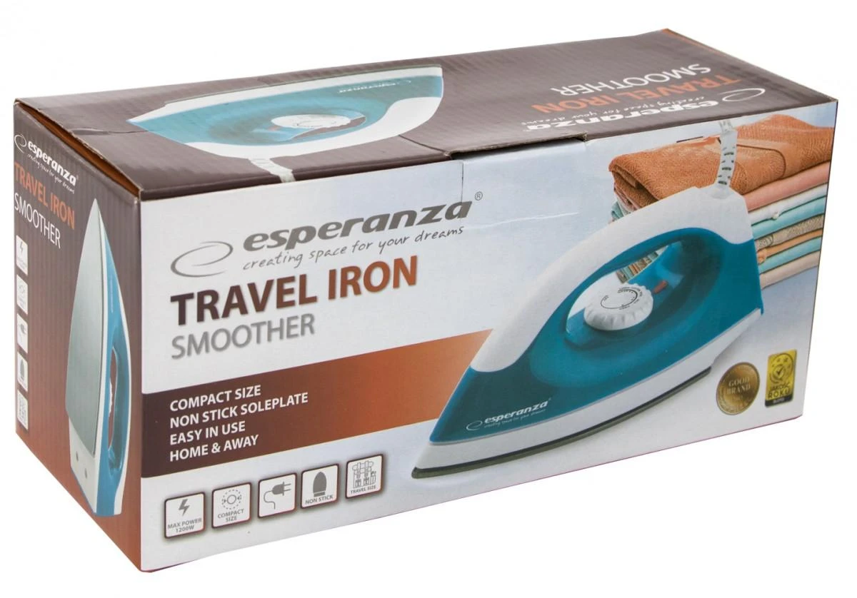 Lygintuvas travel Esperanza Smoother EHI001 (1200W, mėlynas color)