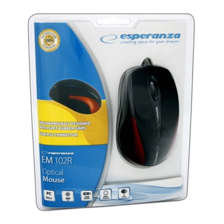 Optinė pelė USB (raudona) Esperanza
