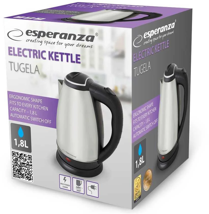 Elektrinis Virdulys - Esperanza EKK104X 1,8 L Juoda, Multi Spalvos 2200 W