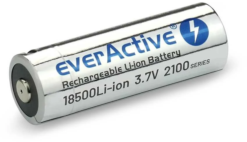 everActive 18500 2100mAh baterija - sidabrinis korpusas