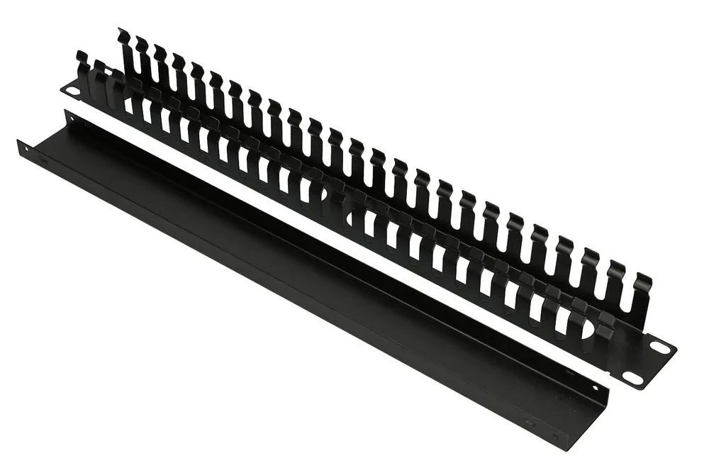 Extralink | Kabelių organizatorius | 1U 19" su metaliniu dangteliu