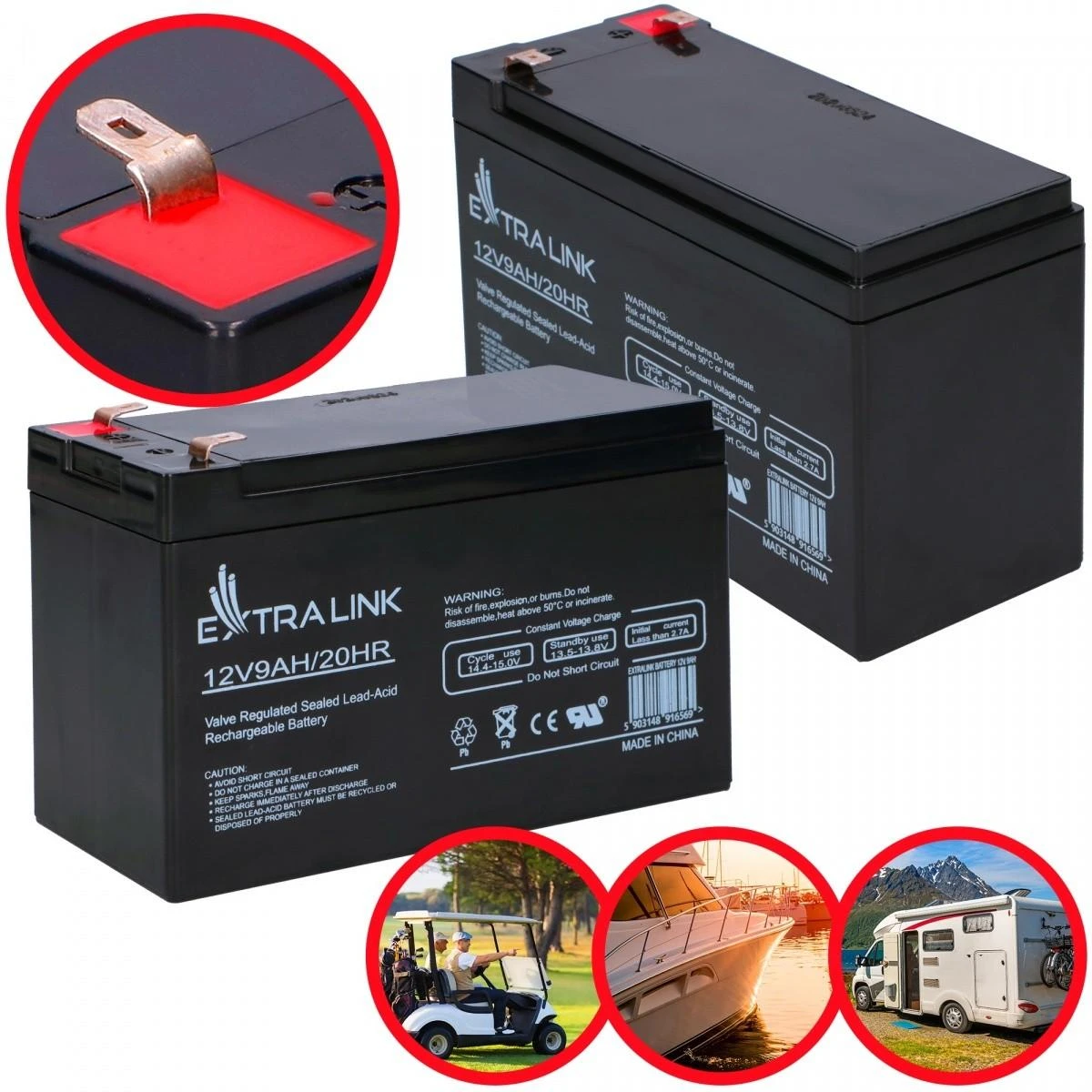 EXTRALINK akumuliatoriaus akumuliatorius AGM 12V 9AH