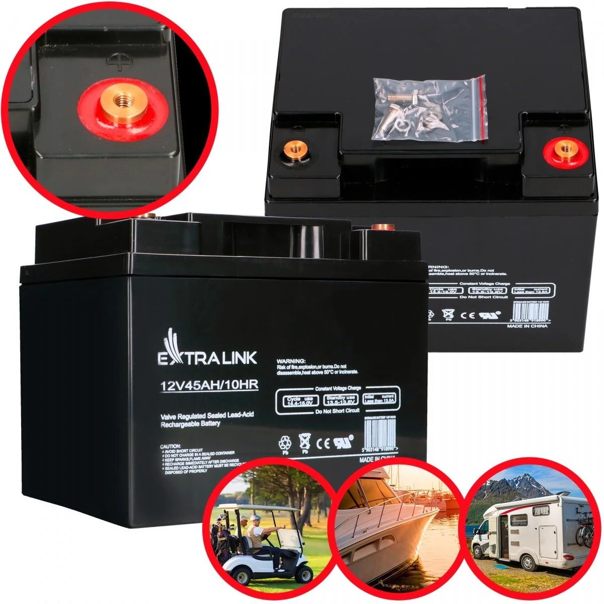 Extralink Akumuliatorius AGM 12V 45AH