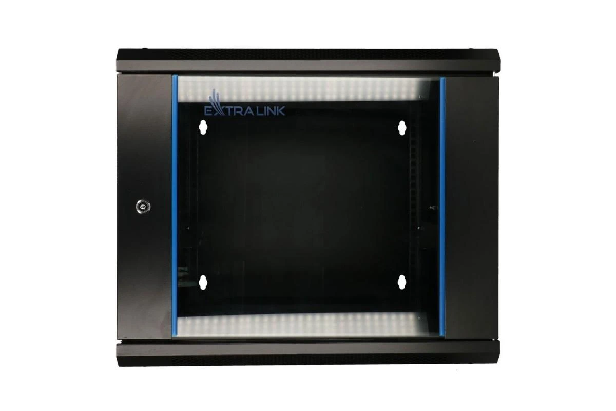 EXTRALINK 9U 600X600 AZH sieninė spintelė sūpynės tipo juodas