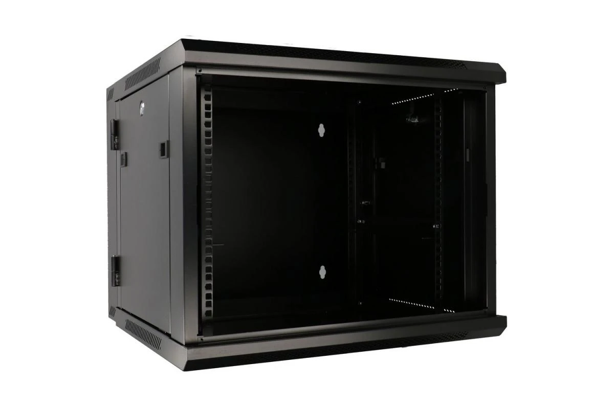 EXTRALINK 9U 600X600 AZH sieninė spintelė sūpynės tipo juodas