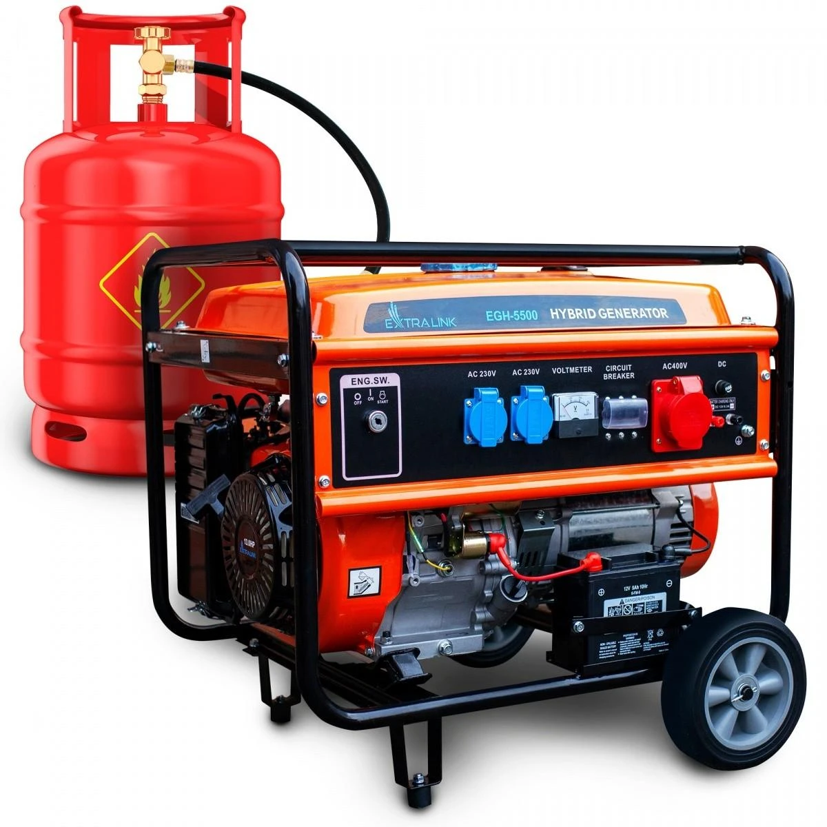 Hibridinis elektros generatorius Extralink EGH-5500, 5.5kW