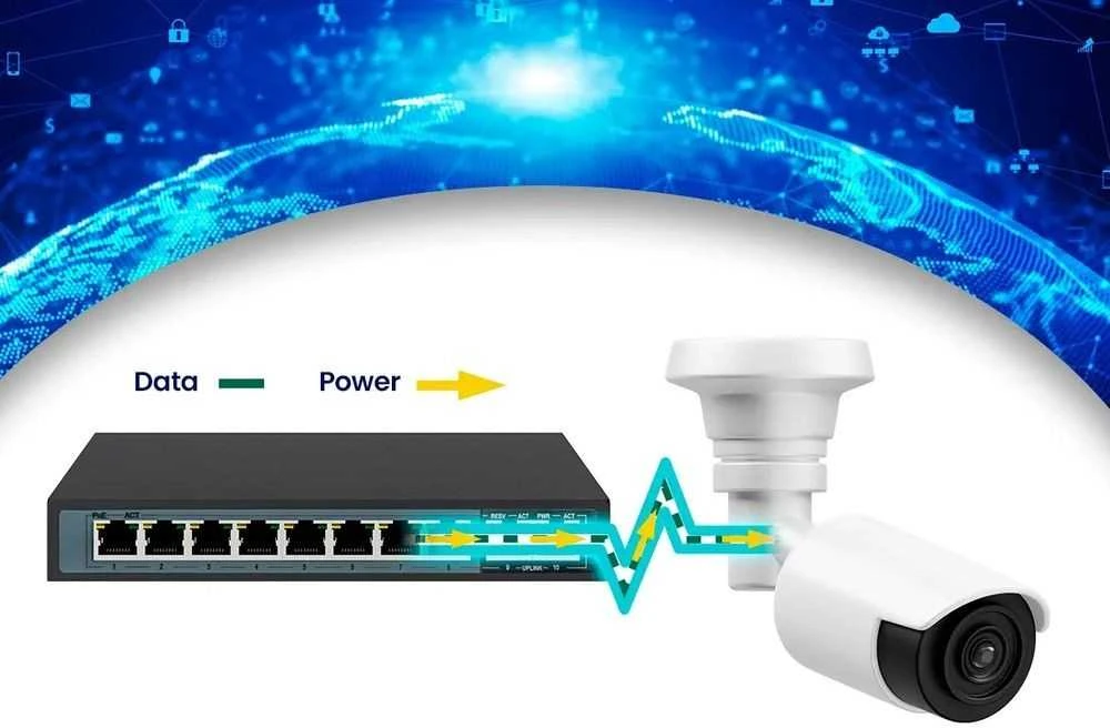 Šakotuvas EXTRALINK CERES 8 prievadų FastEthernet nevaldomas 96 W PoE jungiklis + 2x FE Up-Link