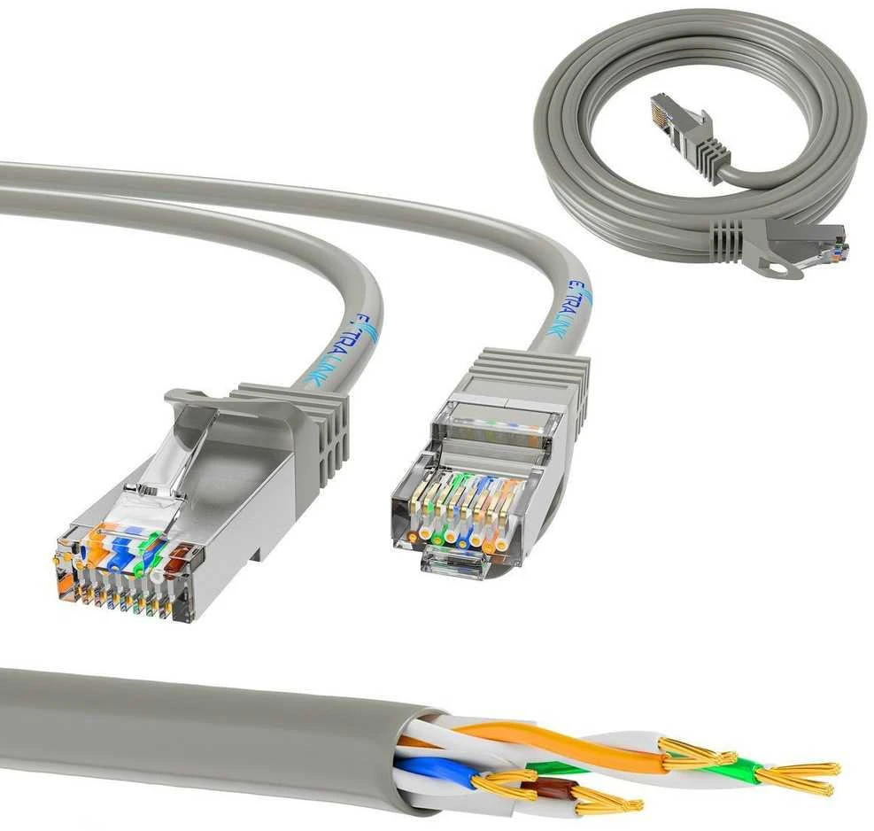 Extralink Kat.5e UTP 5m | LAN Patchcord | Varinė vytos poros