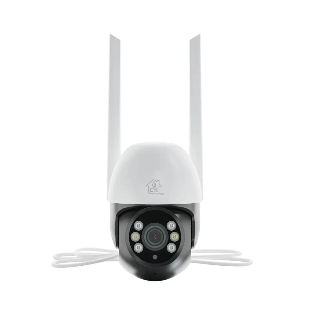 Bevielė išmanioji Wi-Fi lauko kamera, 3MP, 12V DC, valdoma PTZ 310°, IP65, balta, TUYA, Smart Life, Extralink