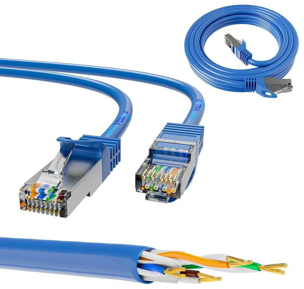 Extralink Kat.6A S/FTP 3m | LAN Patchcord | Varinė vytos poros, 10Gbps