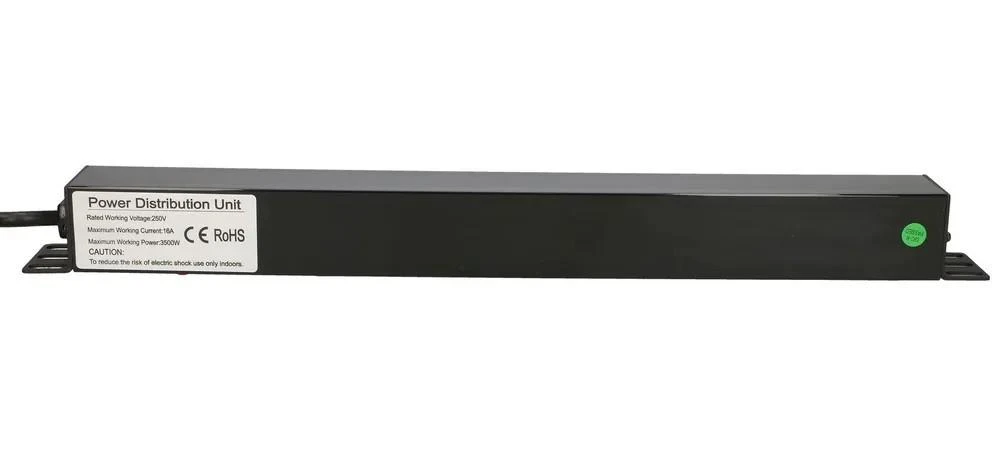 EXTRALINK 19 colių 1U 7 lizdų ES tipo maitinimo PDU su jungikliu PDU EU