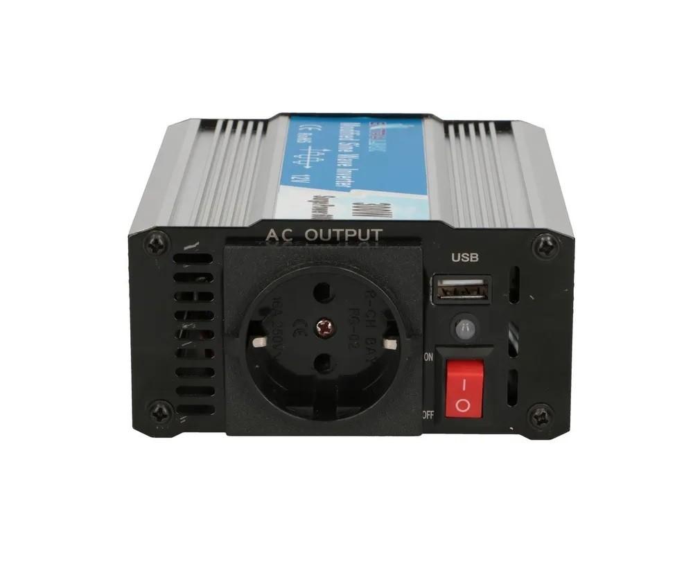 EXTRALINK automobilio įtampos keitiklis 12V-230V 300W modifikuotas sinusas OPIM-300W