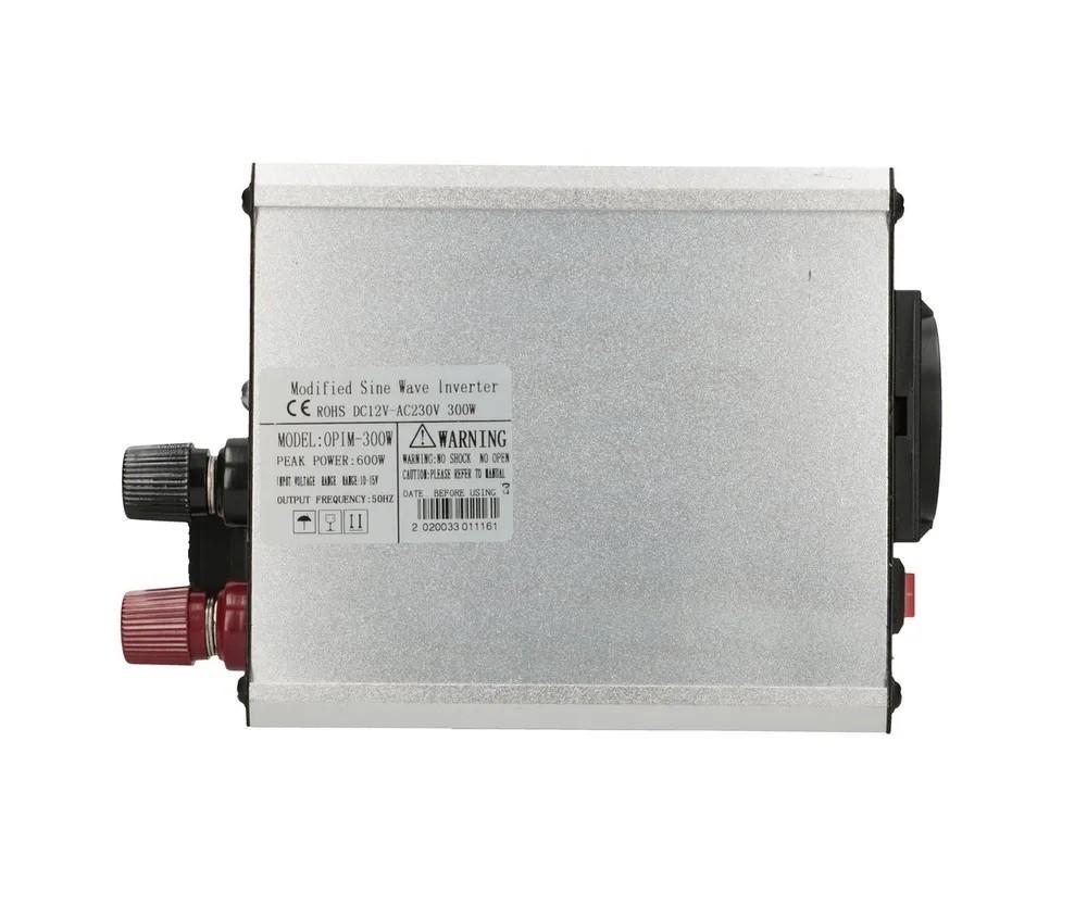 EXTRALINK automobilio įtampos keitiklis 12V-230V 300W modifikuotas sinusas OPIM-300W