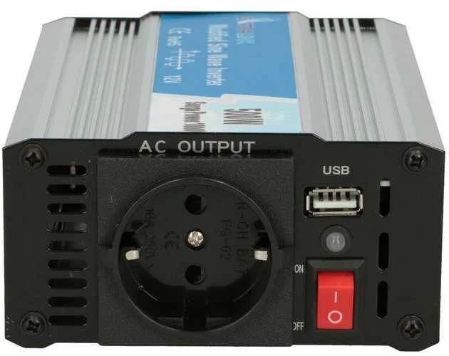 EXTRALINK automobilio įtampos keitiklis 12V-230V 500W modifikuotas sinusas OPIM-500W
