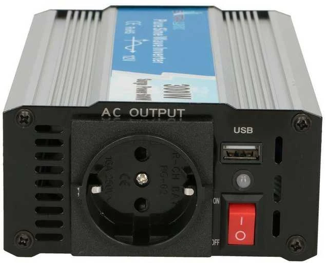 EXTRALINK automobilio įtampos keitiklis 12V-230V 300W grynas sinusas OPIP-300W