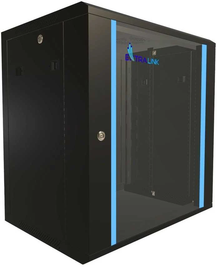 Extralink EX.7263-12U 600x450 Juoda | Spinta stovas | montuojamas ant sienos