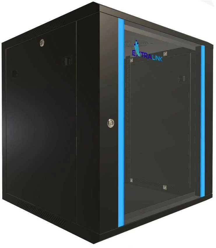 Extralink EX.7256- 12U 600x600 Juoda | Spinta stovas | montuojamas ant sienos