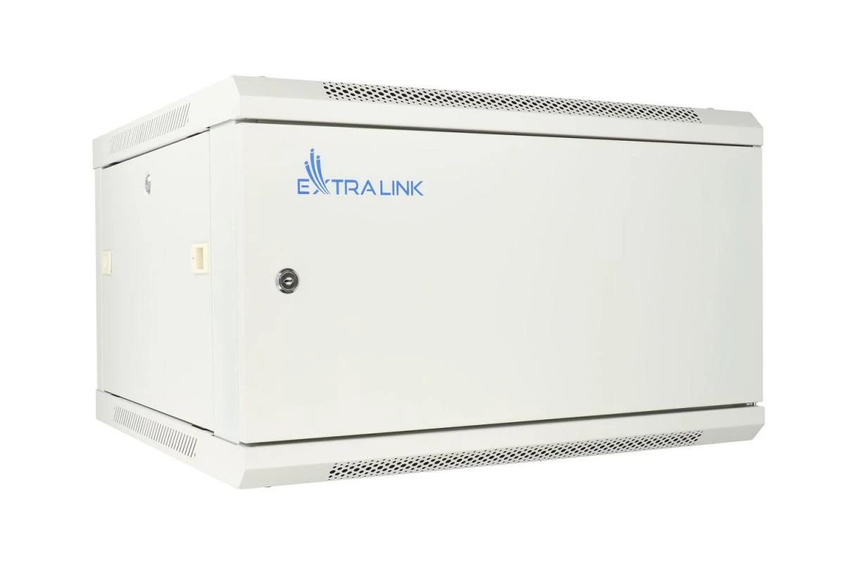 EXTRALINK 6U 600X600 ASP sieninė spintelė metalinių durų pilka