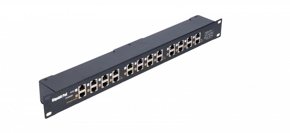 EXTRALINK 12 Port Passive arba 802.3af/at PoE Injector 1 GbE 18v ~ 57v DC Rack 19"