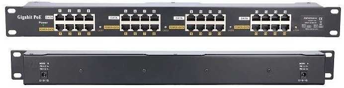 EXTRALINK 16 Port Passive arba 802.3af/at PoE Injector 1 GbE 18v ~ 57v DC Rack 19"