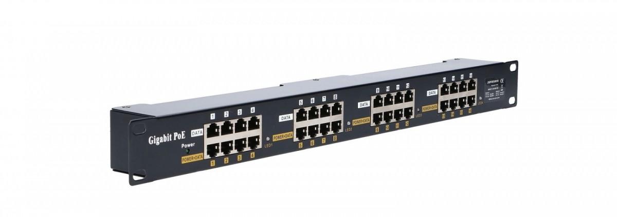 EXTRALINK 16 Port Passive arba 802.3af/at PoE Injector 1 GbE 18v ~ 57v DC Rack 19"