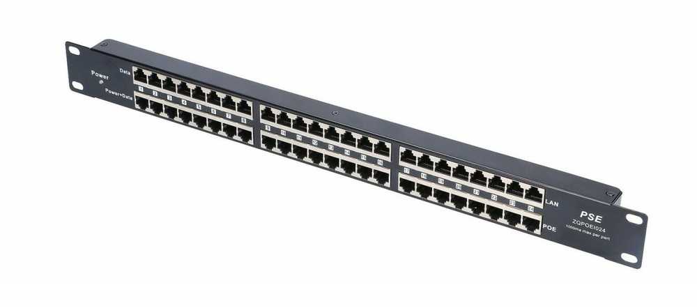 EXTRALINK 24 prievadų pasyvus PoE purkštukas / adapteris 10/100Mbps 12v ~ 48v DC stovas 19"