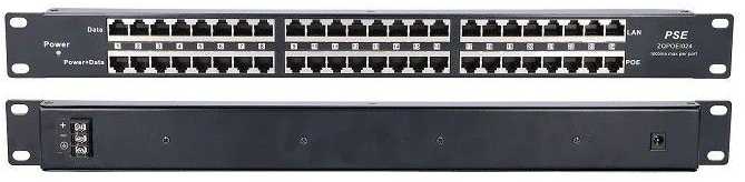 EXTRALINK 24 prievadų pasyvus PoE purkštukas / adapteris 10/100Mbps 12v ~ 48v DC stovas 19"