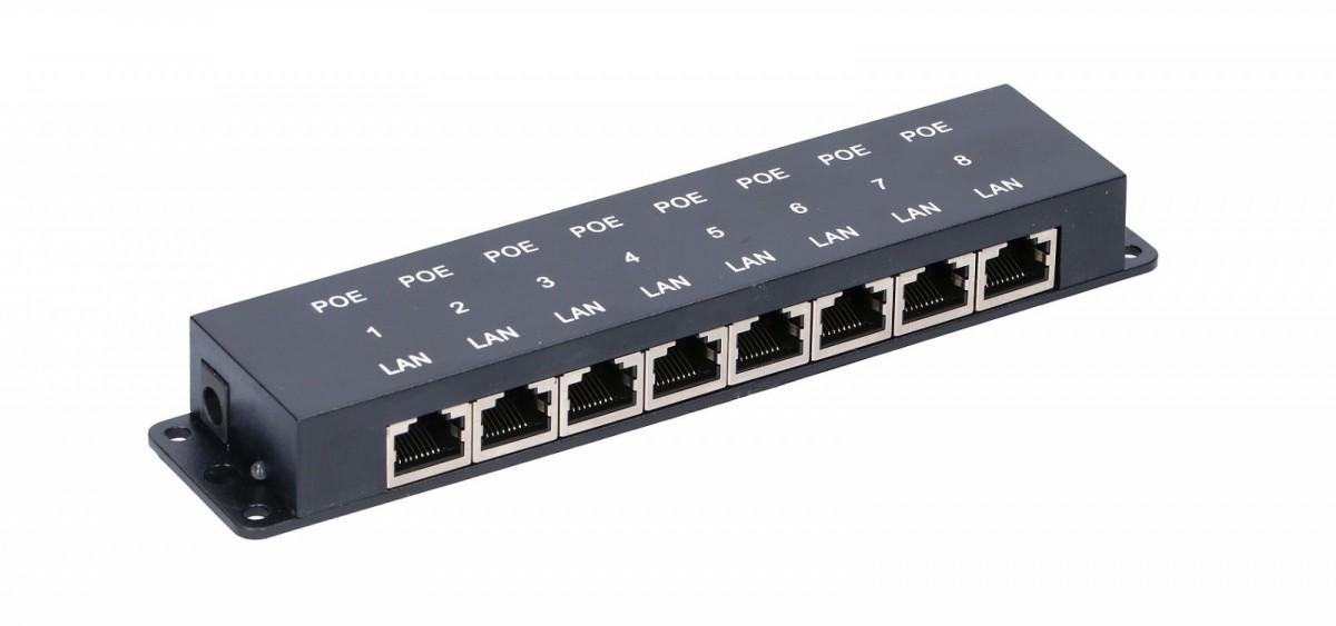 „Extralink“ 8 prievadų | PoE injektorius | 8x 100Mb/s RJ45