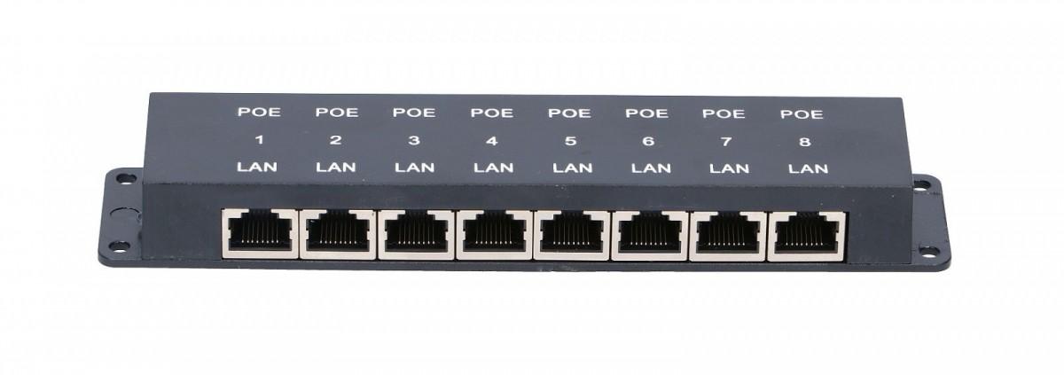 „Extralink“ 8 prievadų | PoE injektorius | 8x 100Mb/s RJ45
