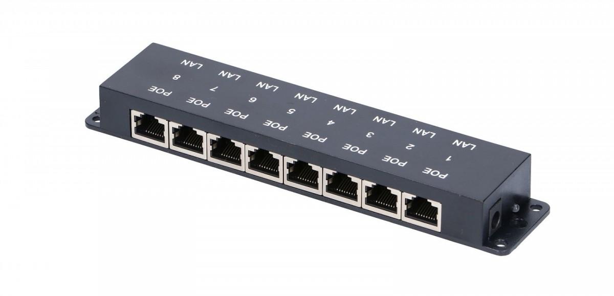 „Extralink“ 8 prievadų | PoE injektorius | 8x 100Mb/s RJ45