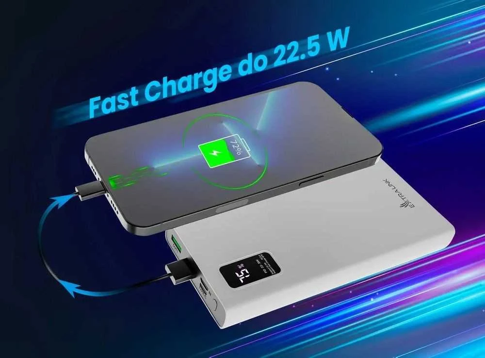 Extralink powerbank EPB-067B 10000mAh greito įkrovimo balta