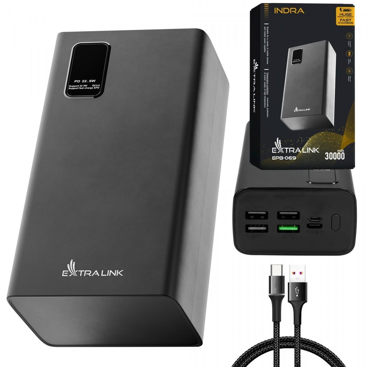 Atsarginis maitinimo šaltinis ("Power Bank") Extralink EPB-069 30000mAh